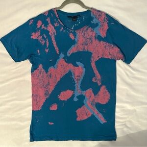 Marc by Marc Jacobs Abstract Short Sleeve Men’s T-shirt M cotton teal blue pink